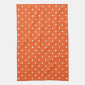 Seamless  bright orange background polka dot キッチンタオル (縦)