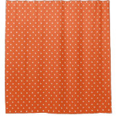 Seamless  bright orange background polka dot シャワーカーテン (正面)