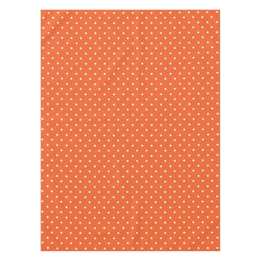 Seamless  bright orange background polka dot テーブルクロス (正面)