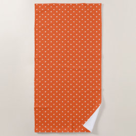 Seamless  bright orange background polka dot ビーチタオル