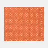 Seamless  bright orange background polka dot フリースブランケット (正面(横))