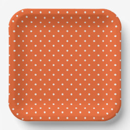 Seamless  bright orange background polka dot ペーパープレート