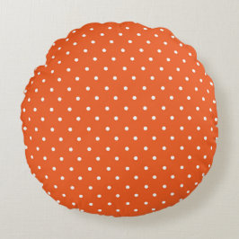 Seamless  bright orange background polka dot ラウンドクッション