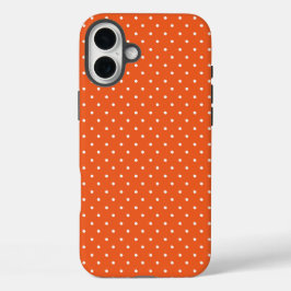 Seamless  bright orange background polka dot iPhone 16 plusケース