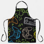 Seamless bright pattern with joysticks. gaming coo エプロン (正面)