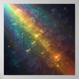Seamless Bright Spectrum Geometric Wallpaper ポスター