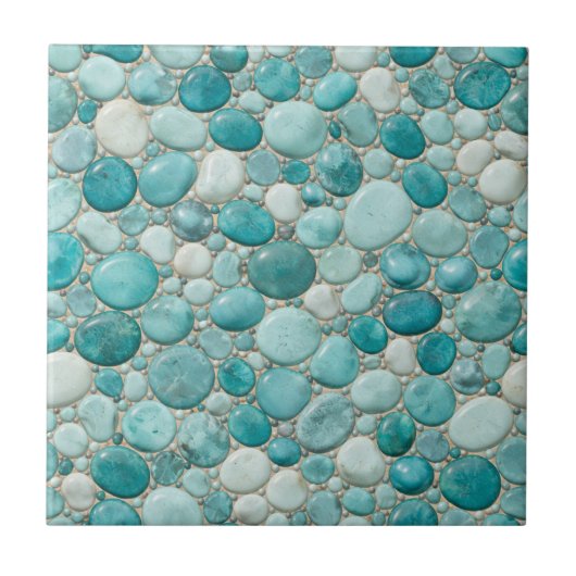 Seamless Ceramic Tile – Realistic 3D Pebble Design タイル (正面)