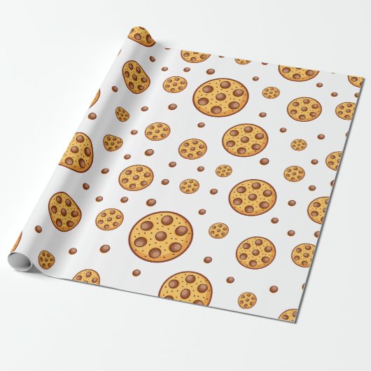 Seamless chocolate chip cookies pattern ラッピングペーパー (アンロールド)
