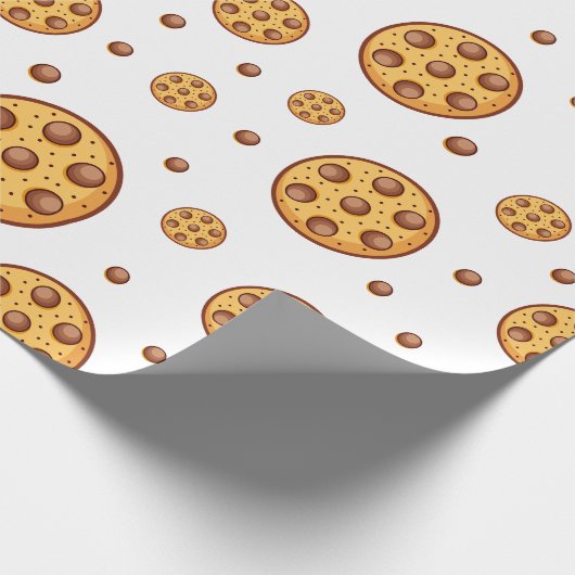 Seamless chocolate chip cookies pattern ラッピングペーパー (角)