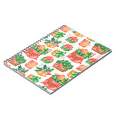 Seamless Christmas and New Year pattern with a gif ノートブック (左側)