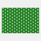 Seamless Christmas Tree on Green ラッピングペーパーシート (正面2)