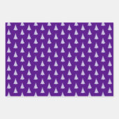 Seamless Christmas Tree on Purple ラッピングペーパーシート (正面3)