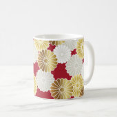 Seamless chrysanthemum pattern in the Japanese tra コーヒーマグカップ (正面右)