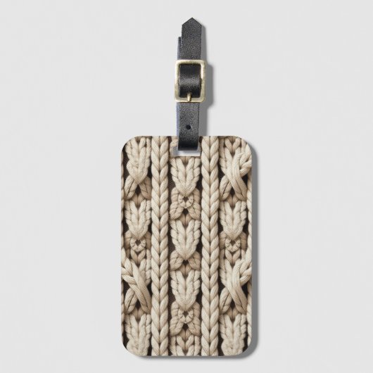 Seamless Chunky Cable Knit Pattern ラゲッジタグ (正面縦)