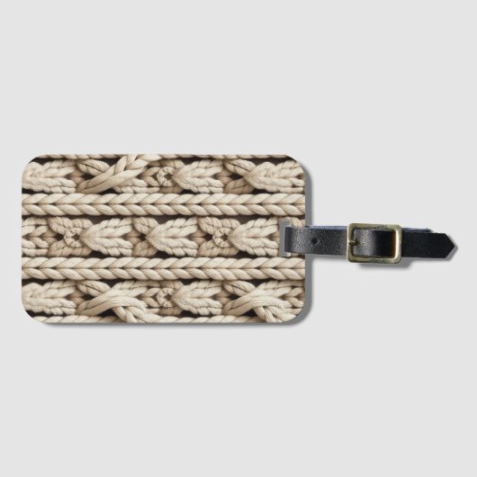 Seamless Chunky Cable Knit Pattern ラゲッジタグ (正面横)
