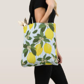 Seamless citrus vintage pattern on white backgroun トートバッグ (クローズアップ)