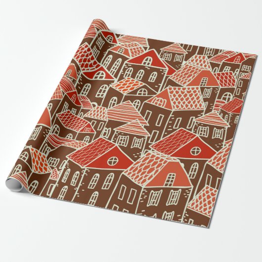 Seamless city pattern in ラッピングペーパー (アンロールド)