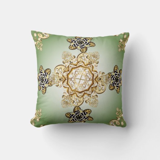 Seamless classic vintage golden pattern. Vintage i クッション (正面)