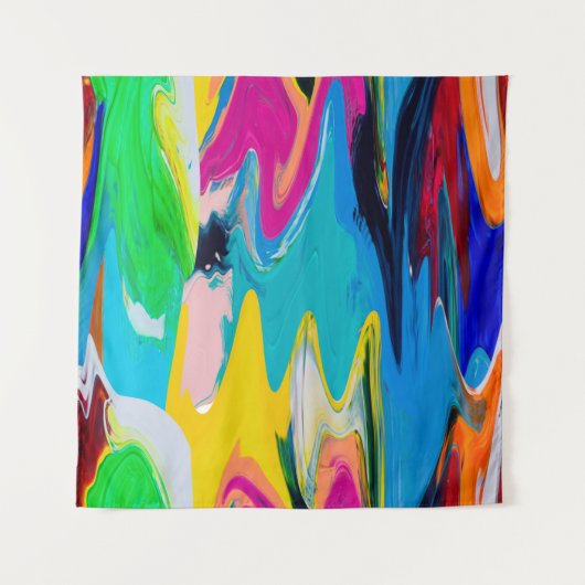 Seamless colorful abstract pattern, watercolor wal タペストリー (正面)