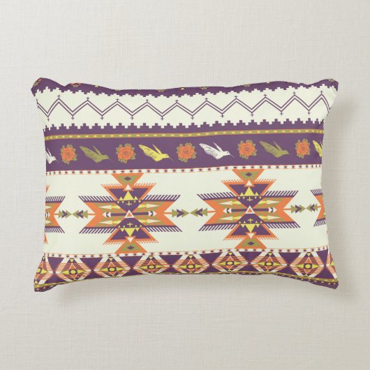 Seamless colorful aztec pattern アクセントクッション (正面)