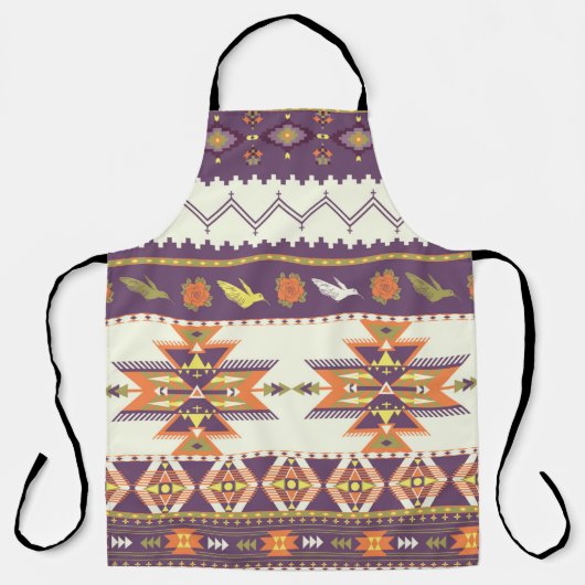 Seamless colorful aztec pattern エプロン (正面)