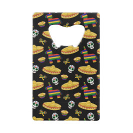 Seamless Colorful Mexican Vibe クレジットカード栓抜き