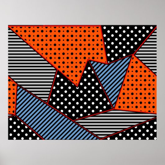 seamless creative pattern with geometric compositi ポスター (正面)