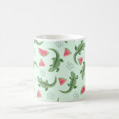 Seamless crocodile pattern with watermelon slices. コーヒーマグカップ (中央)