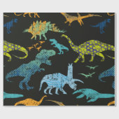 Seamless Dino pattern. Original design with t-rex, ラッピングペーパー (フラット)