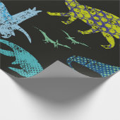 Seamless Dino pattern. Original design with t-rex, ラッピングペーパー (角)