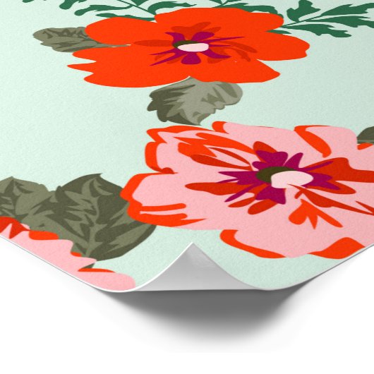Seamless ditsy pattern in small cute wild flowers. ポスター (角)