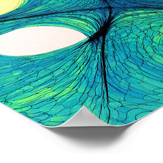 Seamless Electric Flow White Background Pattern ポスター (角)