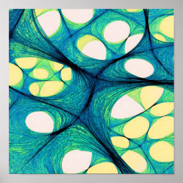 Seamless Electric Flow White Background Pattern ポスター