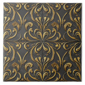 Seamless Elegant Golden Flow  Luxury Tile Design タイル (正面)