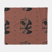 Seamless ethnic pattern with fantastic winged sphi フリースブランケット (正面(横))
