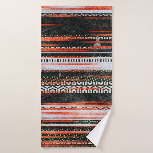 Seamless ethnic tribal pattern stripes rug design. バスタオル (バスタオル)