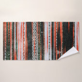 Seamless ethnic tribal pattern stripes rug design. バスタオル (バスタオル)