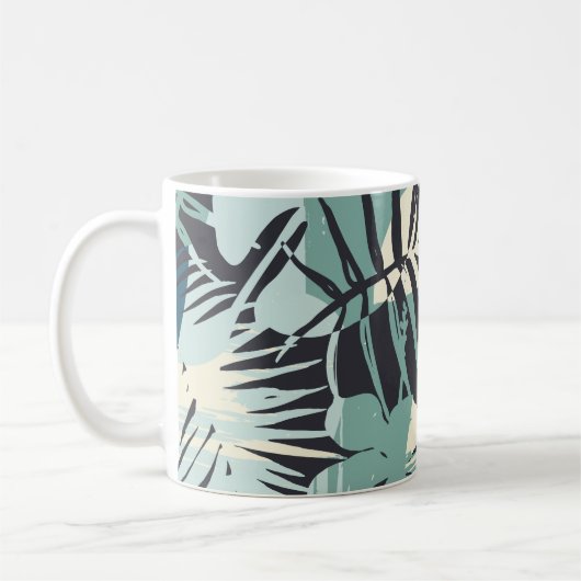 Seamless exotic pattern with tropical plants and a コーヒーマグカップ (左)