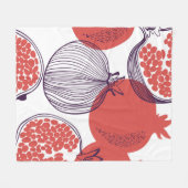 Seamless fashion pattern of pomegranate fruit, hal フリースブランケット (正面(横))