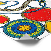 Seamless Flat Color Jewels Fabric and Paper ポスター (角)