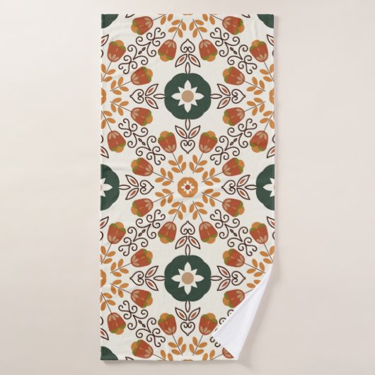 Seamless floral natural abstract geometric pattern バスタオル (バスタオル)