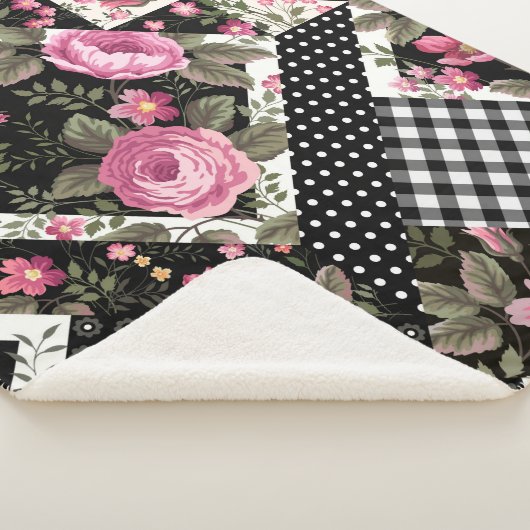 seamless floral patchwork pattern with geometrical シェルパブランケット (3/4)