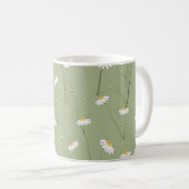 Seamless floral pattern background with cosmos flo コーヒーマグカップ (正面右)
