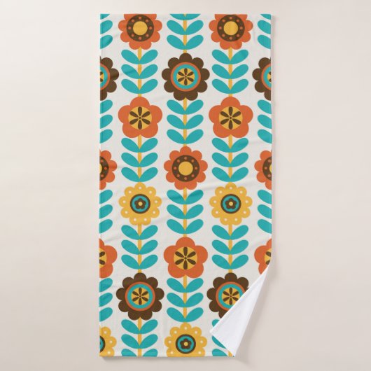 seamless floral pattern design. Vintage illustrati バスタオル (バスタオル)