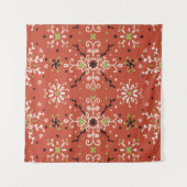 Seamless floral pattern folk colorful flowers and  タペストリー (正面(横))