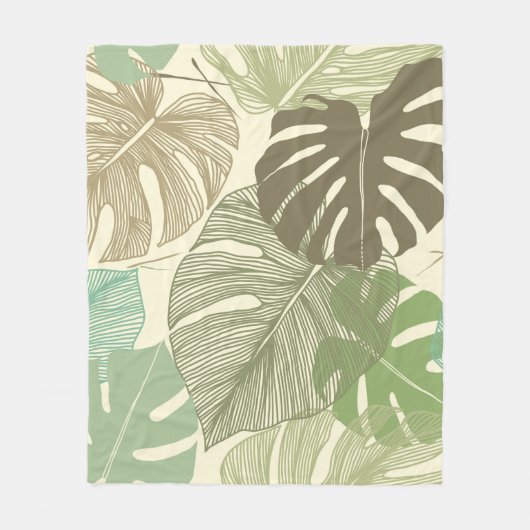 Seamless floral pattern from Tropical Monstera del フリースブランケット (正面)