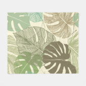 Seamless floral pattern from Tropical Monstera del フリースブランケット (正面(横))