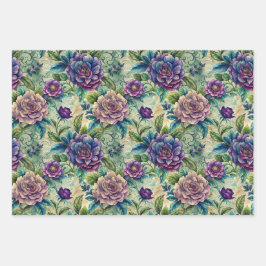 Seamless Floral Pattern Furniture Decoupage ラッピングペーパーシート