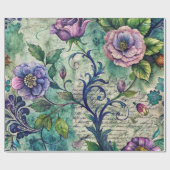 Seamless Floral Pattern Furniture Decoupage Paper ラッピングペーパー (フラット)