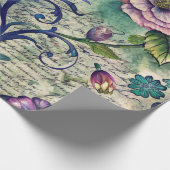 Seamless Floral Pattern Furniture Decoupage Paper ラッピングペーパー (角)